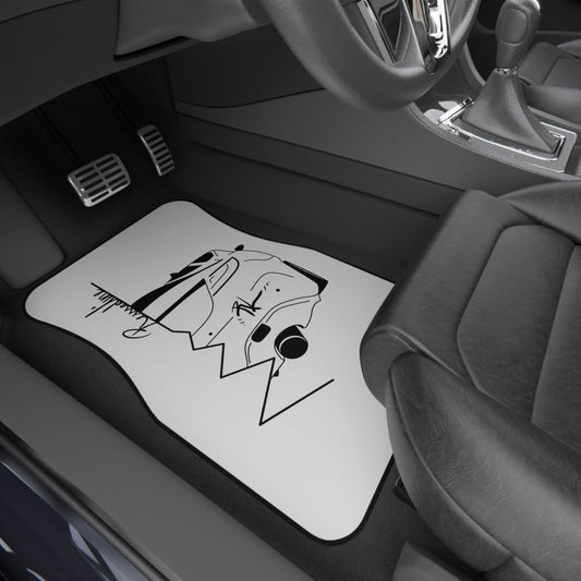 Revvedline-Collection Signature Design Set of 4 Car Mats WHITE