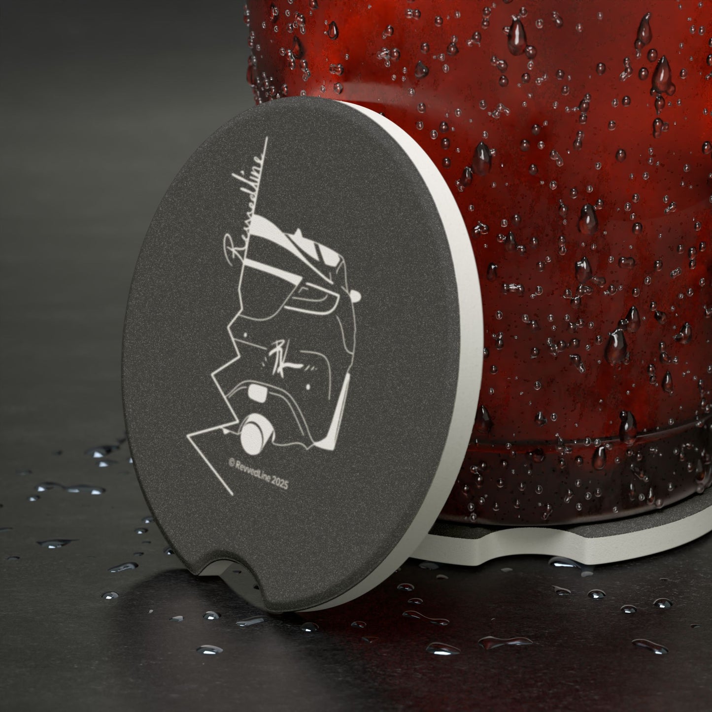 Soapstone Car Coaster — Revvedline-Collection Signature Logo