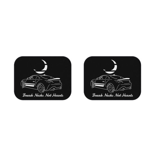 Car Mats — 'Break Necks Not Hearts' Revvedline-Collection Sport Coupe Rear Floor Mats